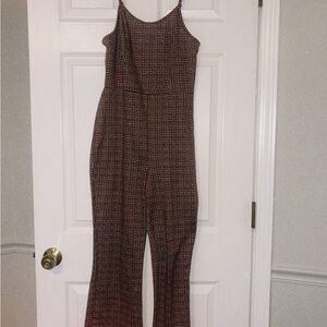 Able Checkered Jumpsuit - Black and Red